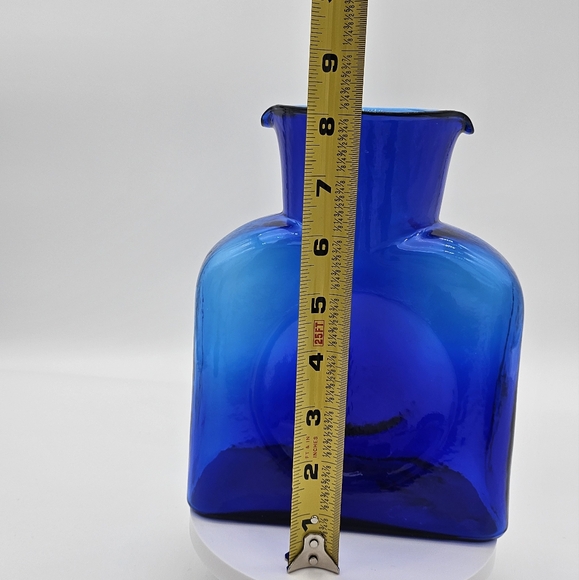 Vintage Blenko 384 Cobalt Blue Double Spout Water Bottle-Small Bubbles See Pics - Picture 8 of 9